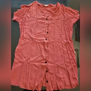 MadeWELL Coral Button Dress s:L